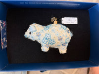 Jay Strongwater Blue Piggy Ornament