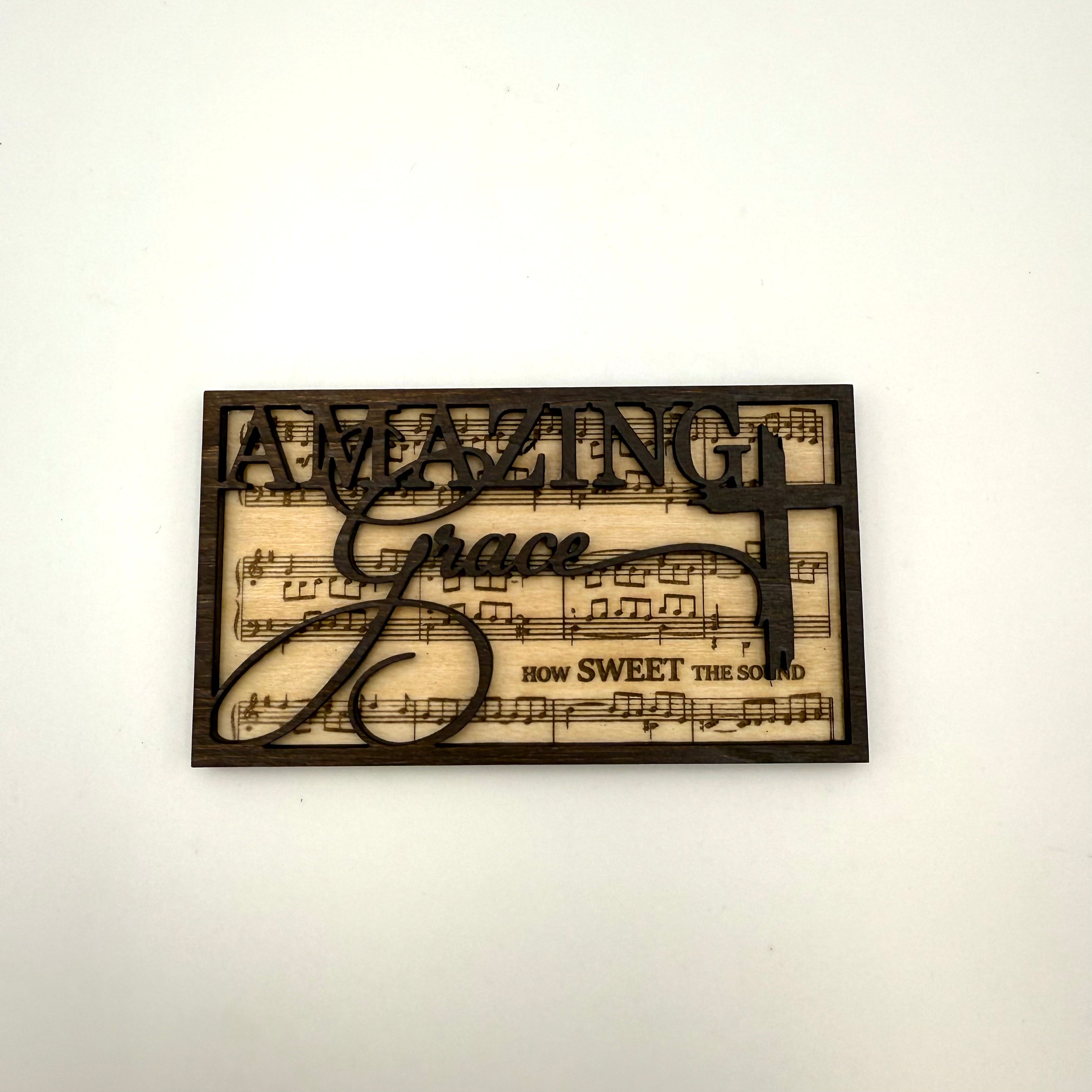 Amazing Grace Wood Cut Magnet