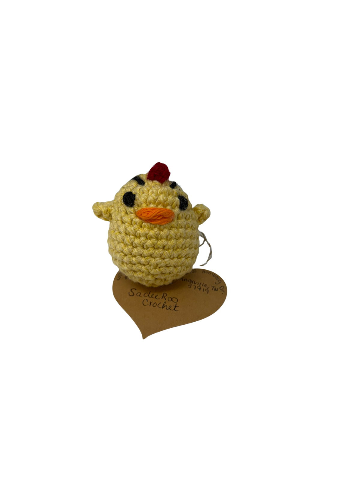 Yellow Cotton Chick Crochet Keychain