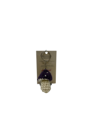 Purple Acrylic Mushroom Crochet Keychain