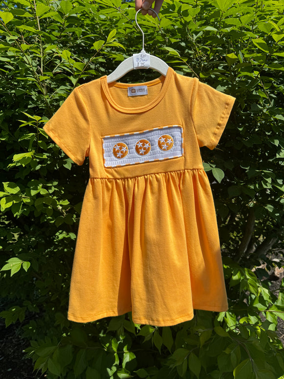 Baby Orange Tri Star Dress