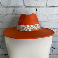Orange Wide-Brimmed Hat