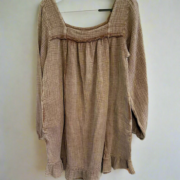 Baby Doll Gauze Ruffle Woven Dress