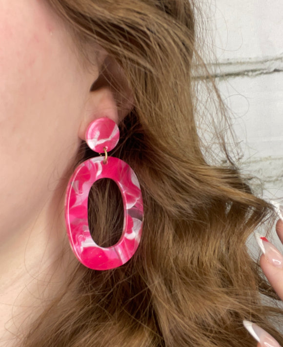 Retro Pink Earrings