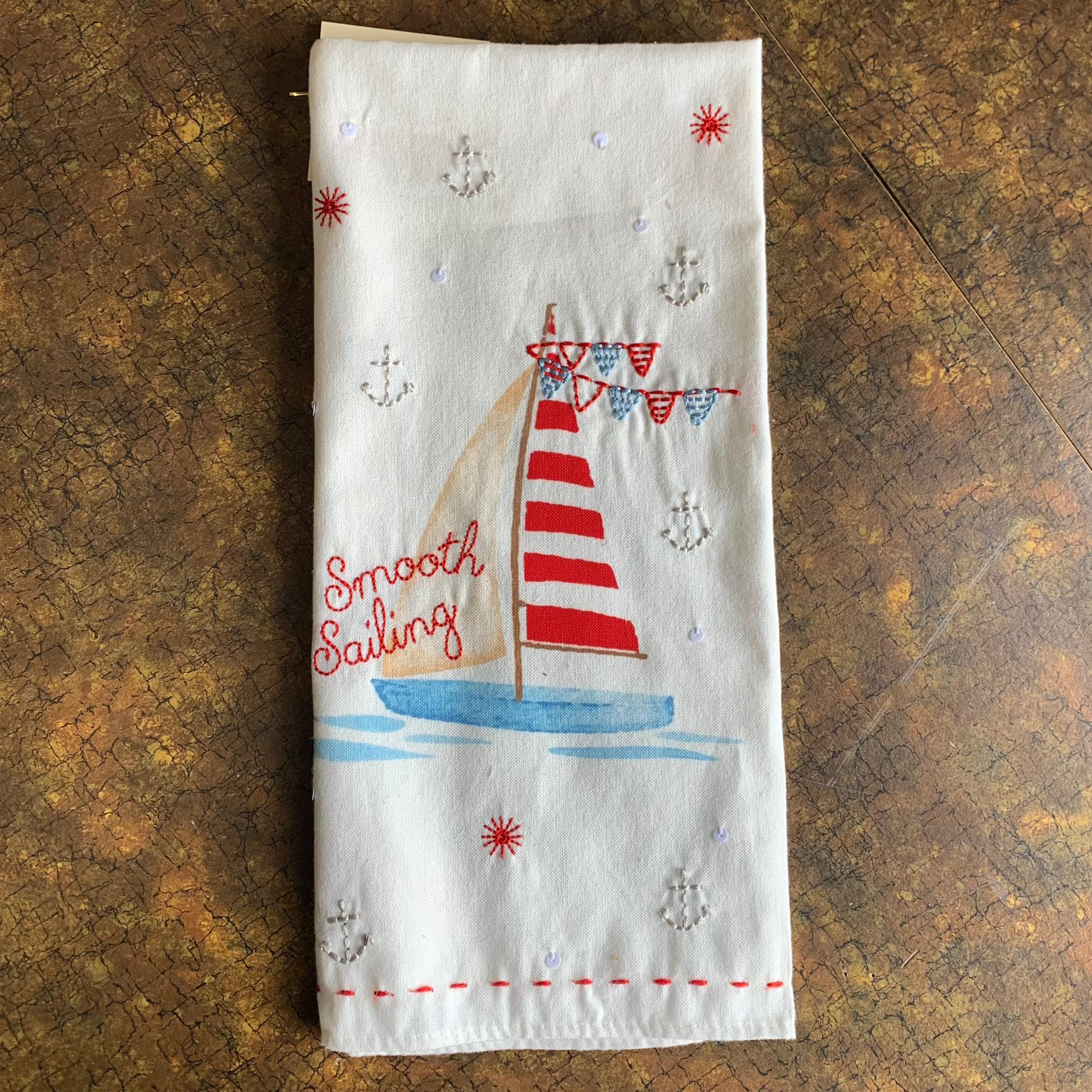 "Smooth Sailing" Dish Towel
