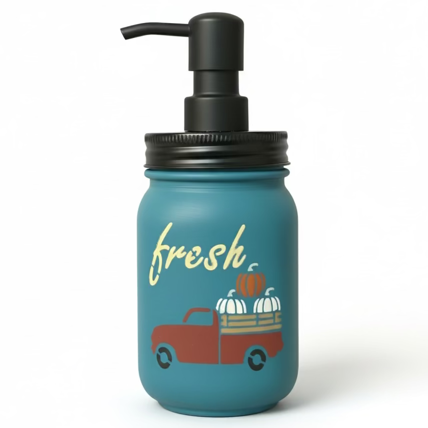 Tuscan Teal Farm Fresh Truck 16 oz Soap Dispenser