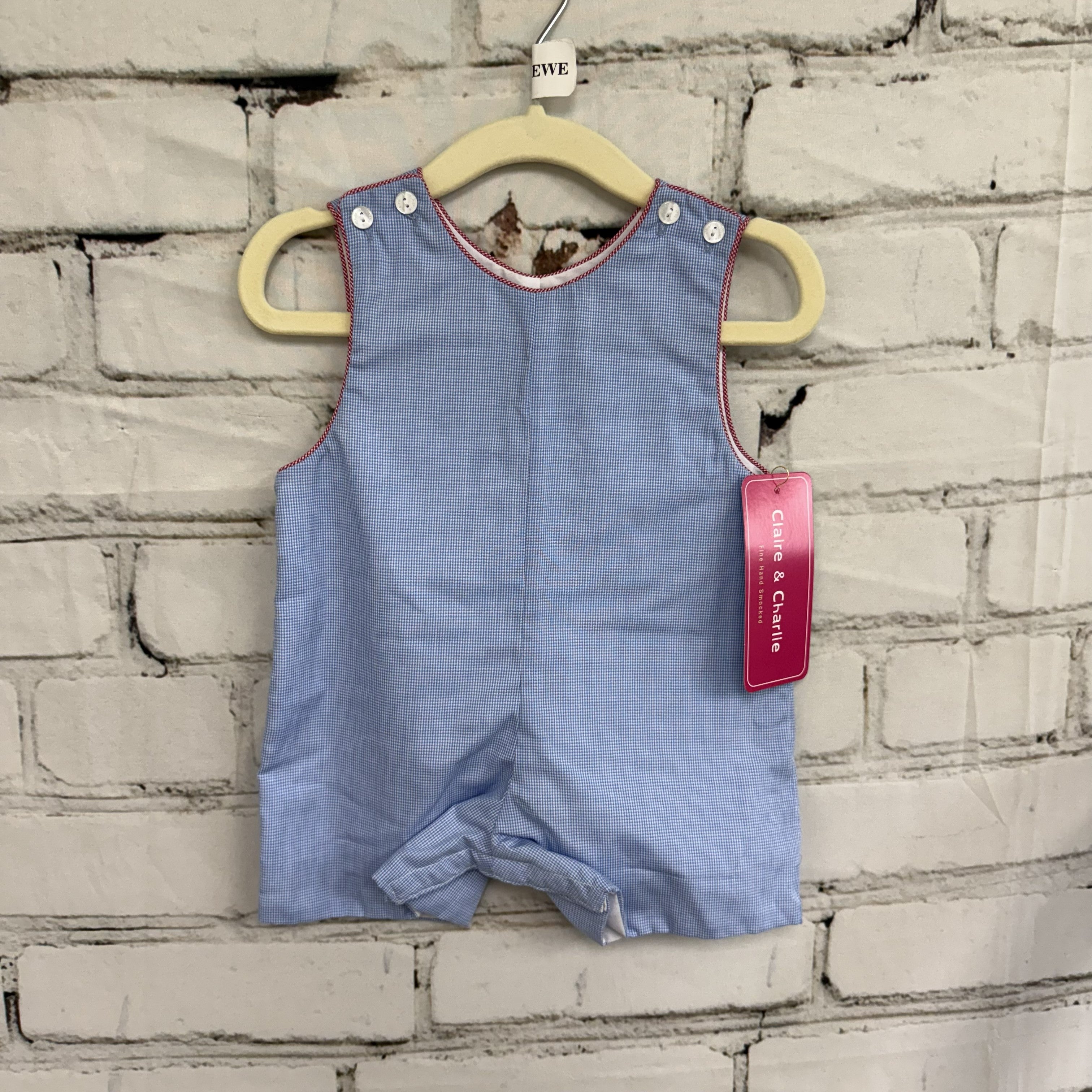 Claire and Charlie Red and Blue Children's Sunsuit