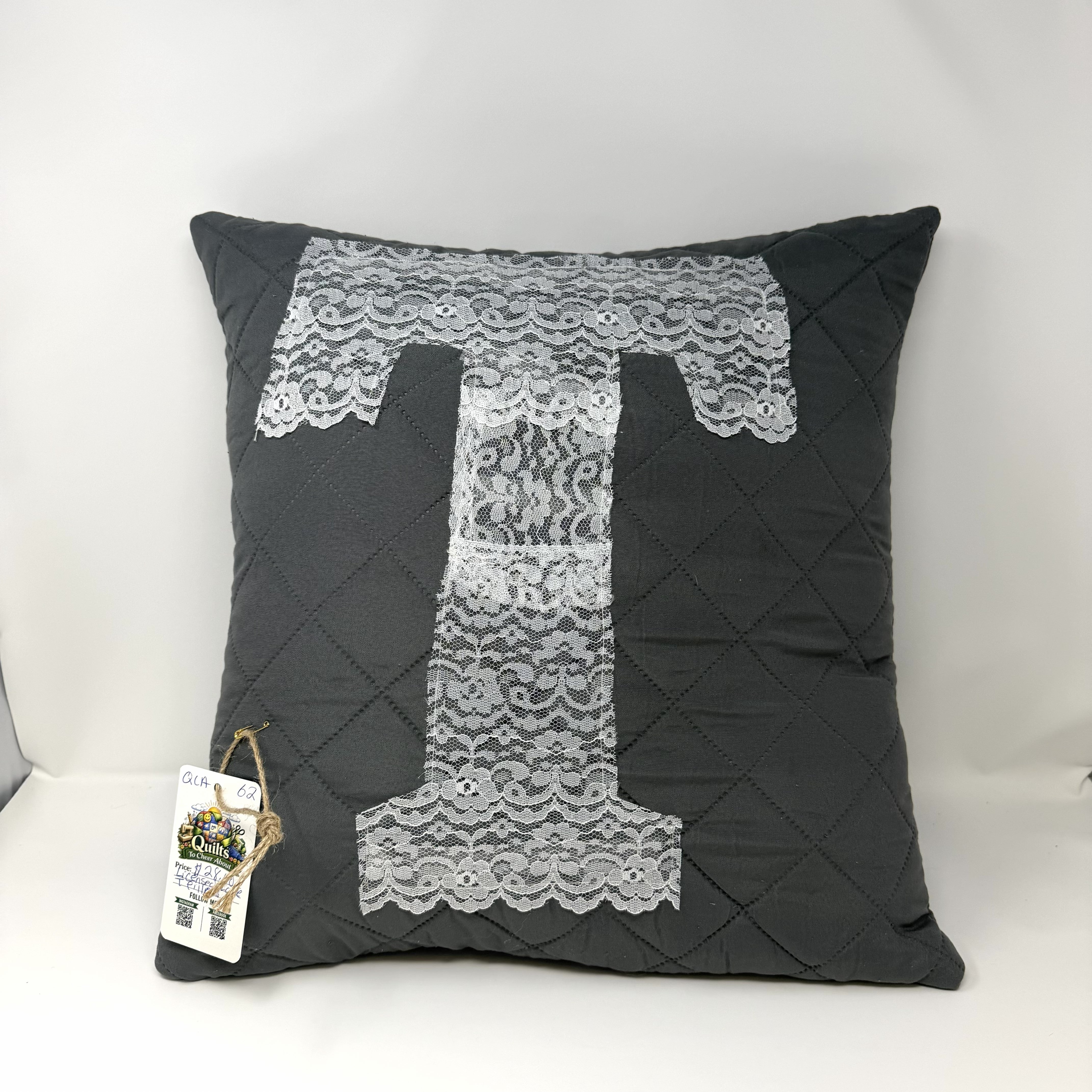 Gray Power T Throw Pillow