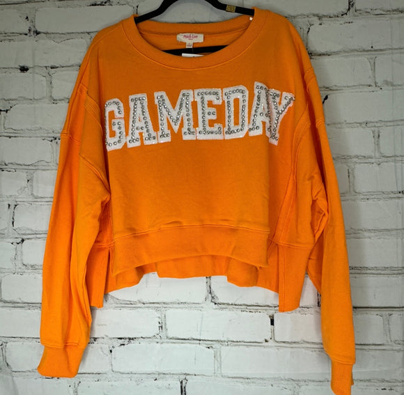 Orange Crystal Gameday Sweatshirt