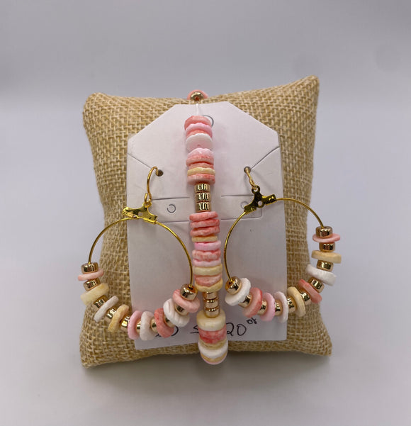 Handcrafted Pink Bracelet & Earring Set