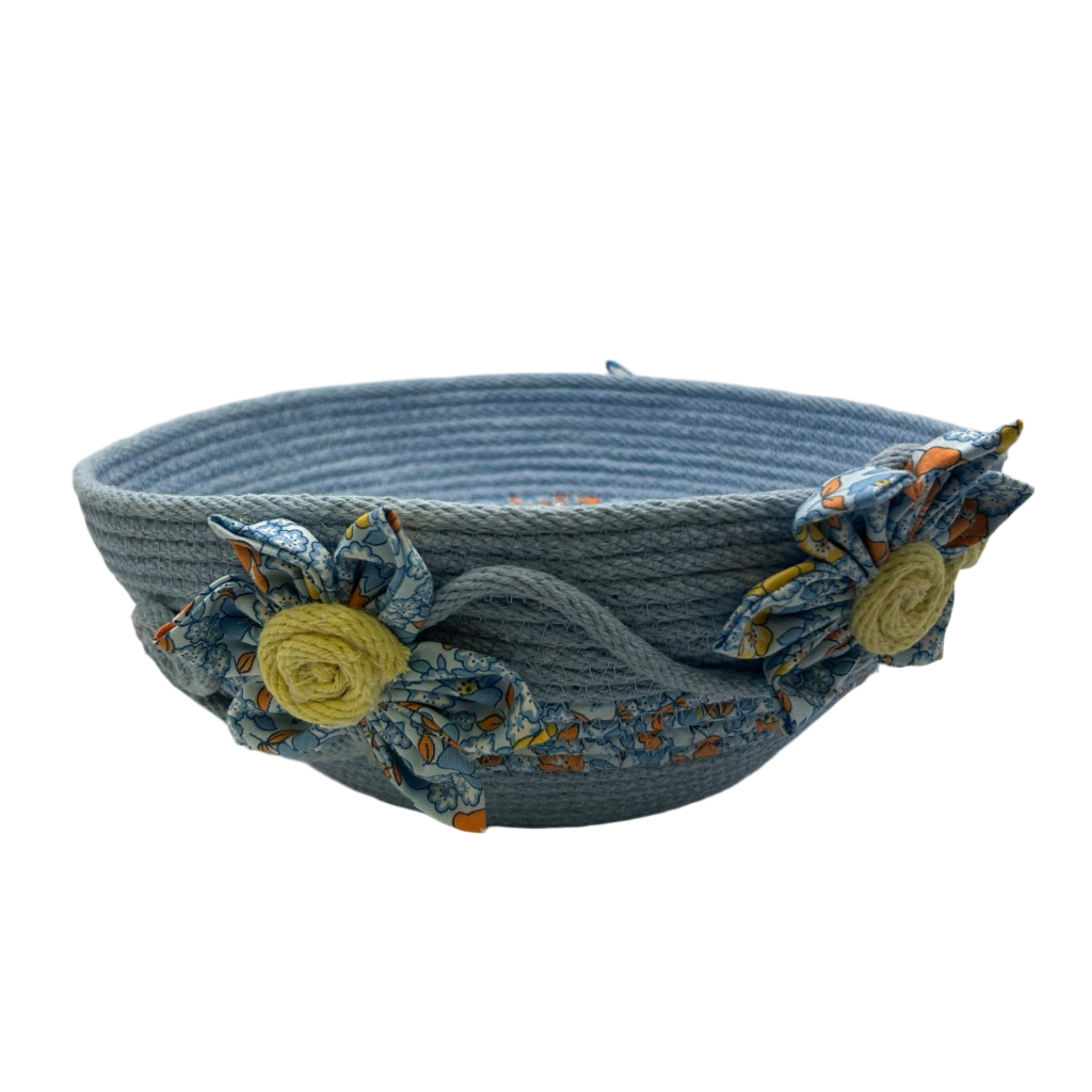 Blue Basket with Flowers