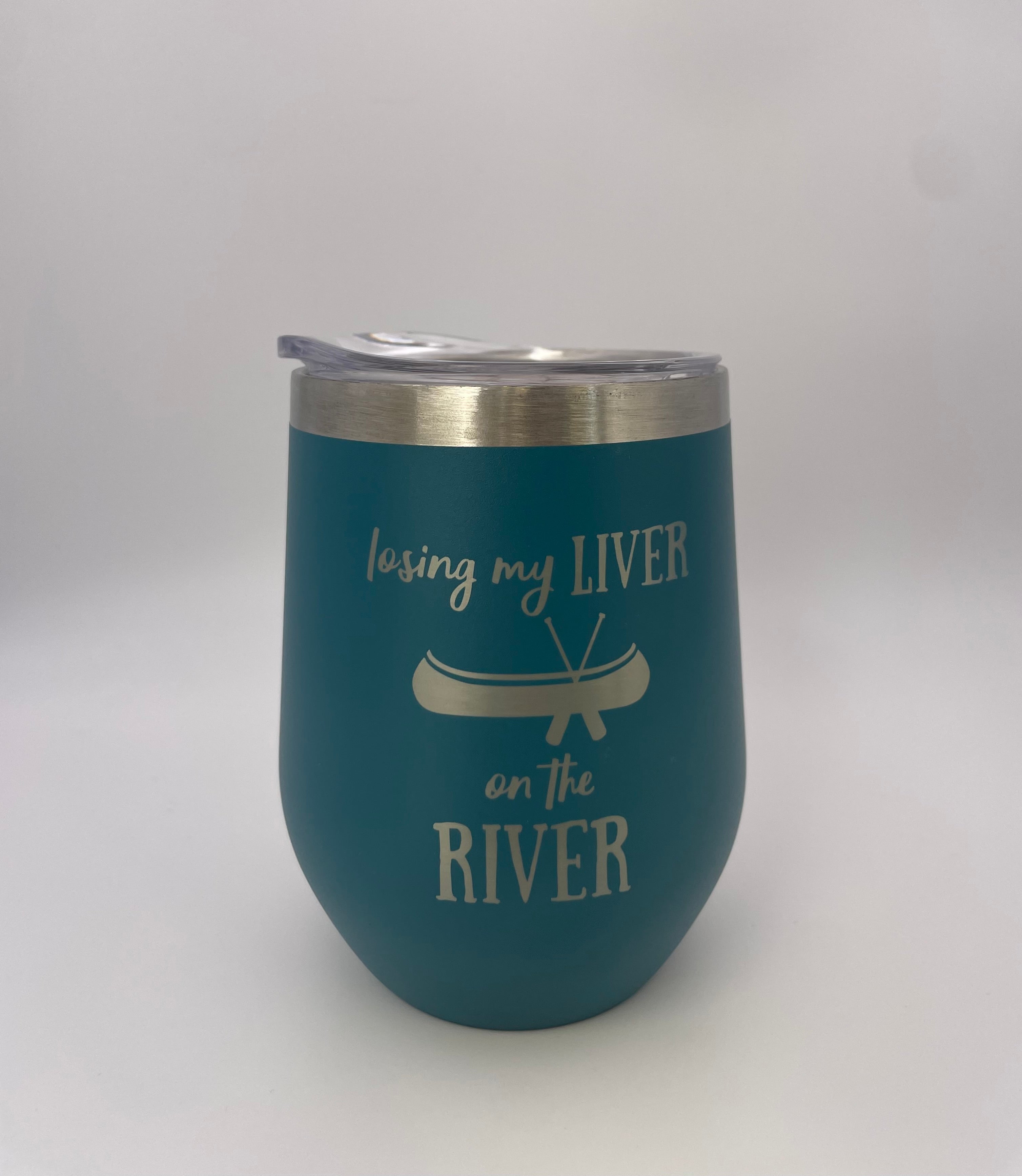 "Losing my liver on the river" Stainless Steel Wine Tumbler