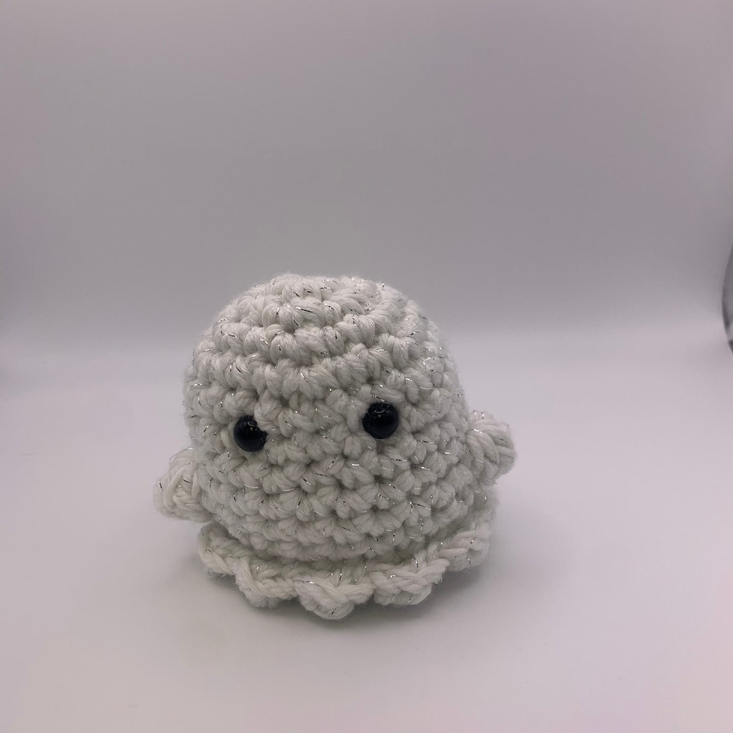 Hand-made, Crocheted, Sparkly Ghost Plushy