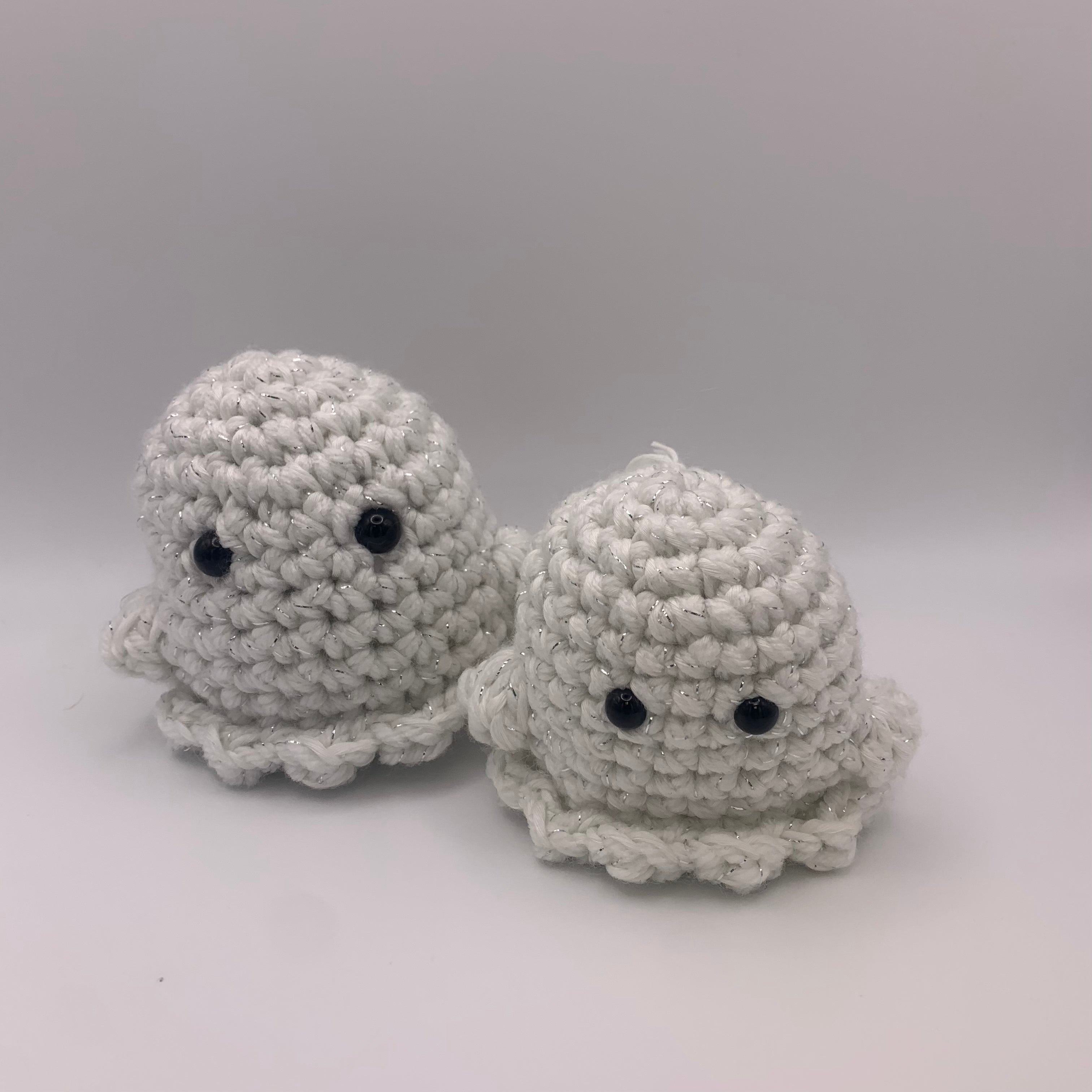 Hand-made, Crocheted, Sparkly Ghost Plushy