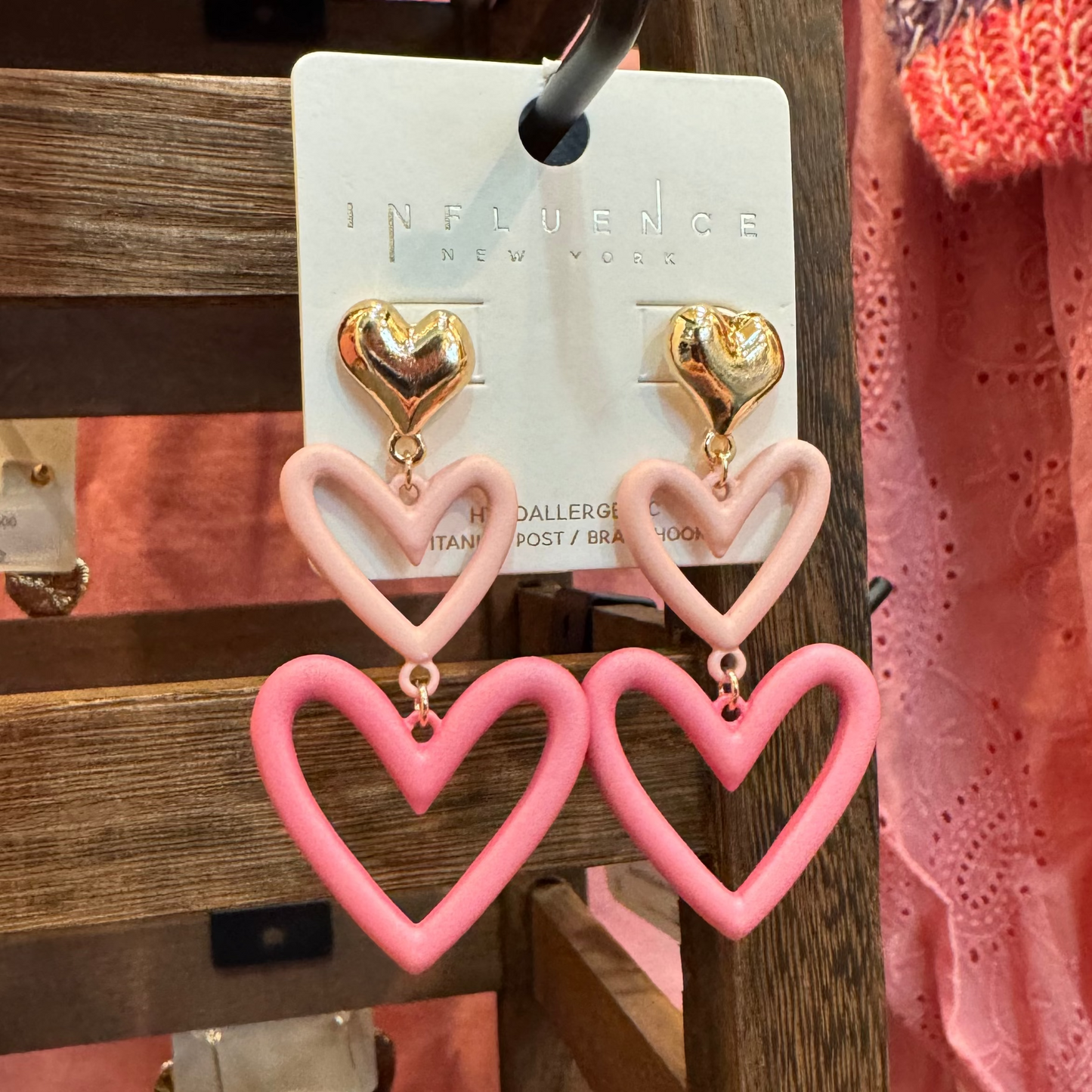 Heart Shaped Dangle Earrings