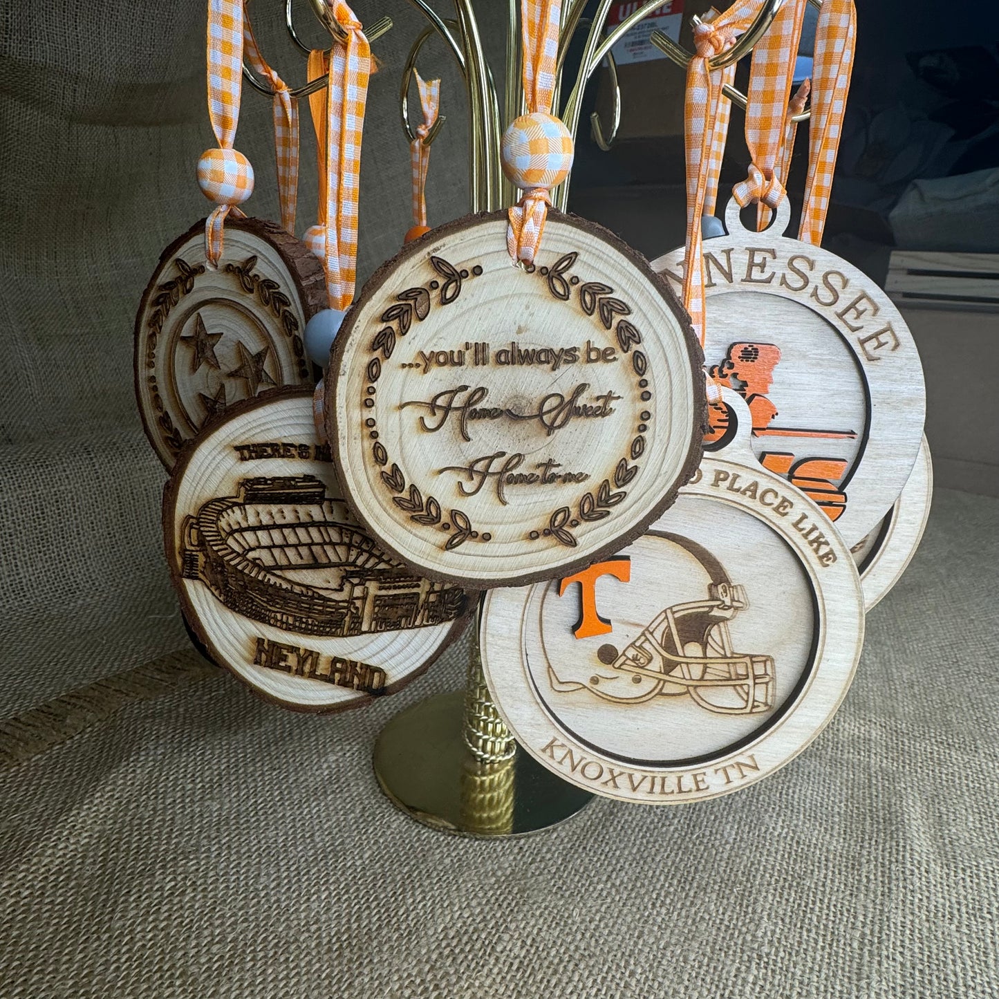 Handcrafted Tennessee Wooden Ornaments