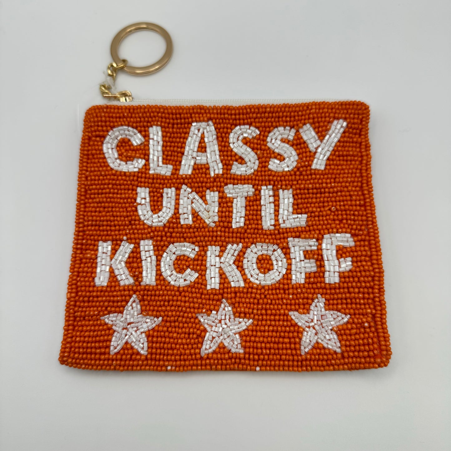 "Classy Until KickOff" Beaded wristlet