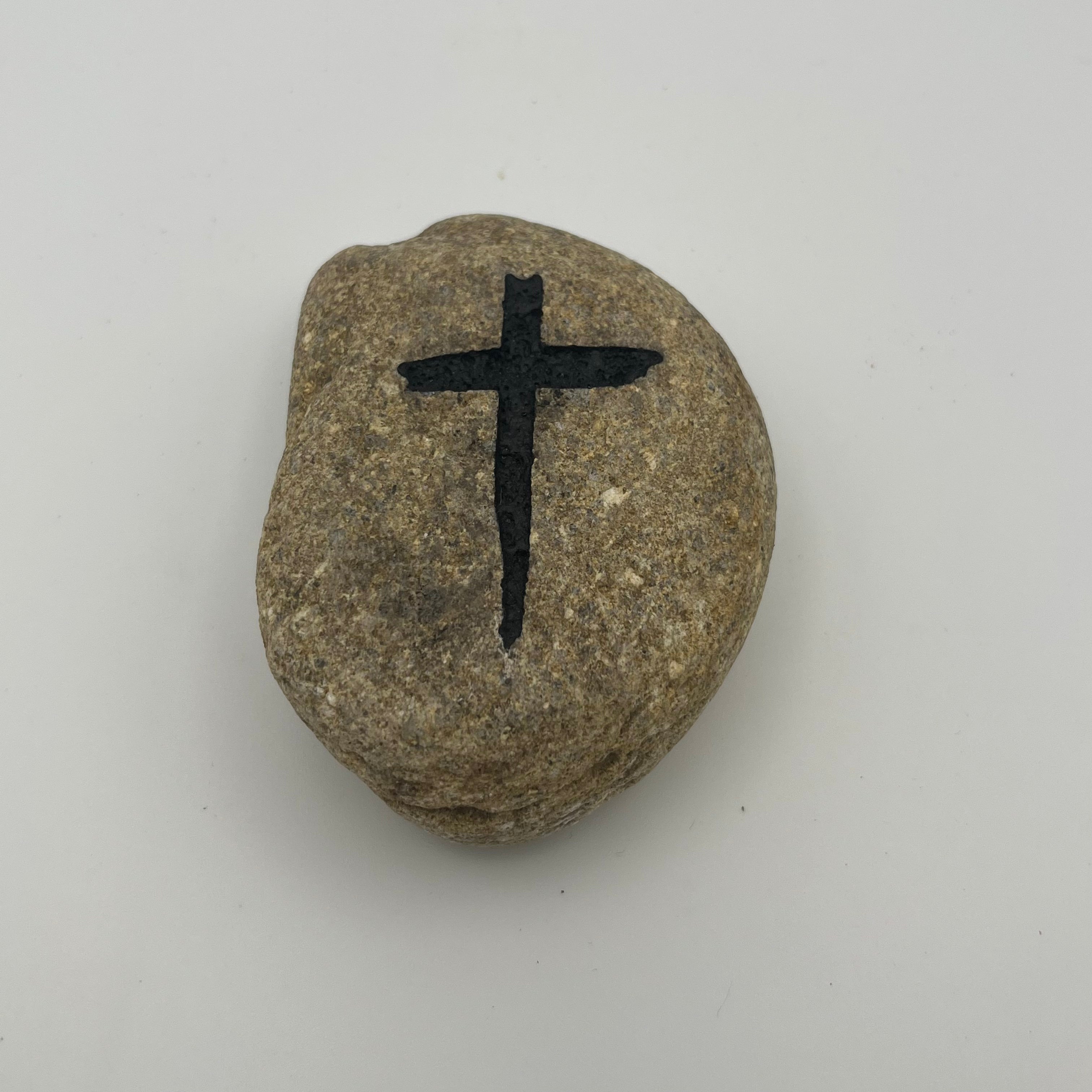 Carved & Painted Cross Rock