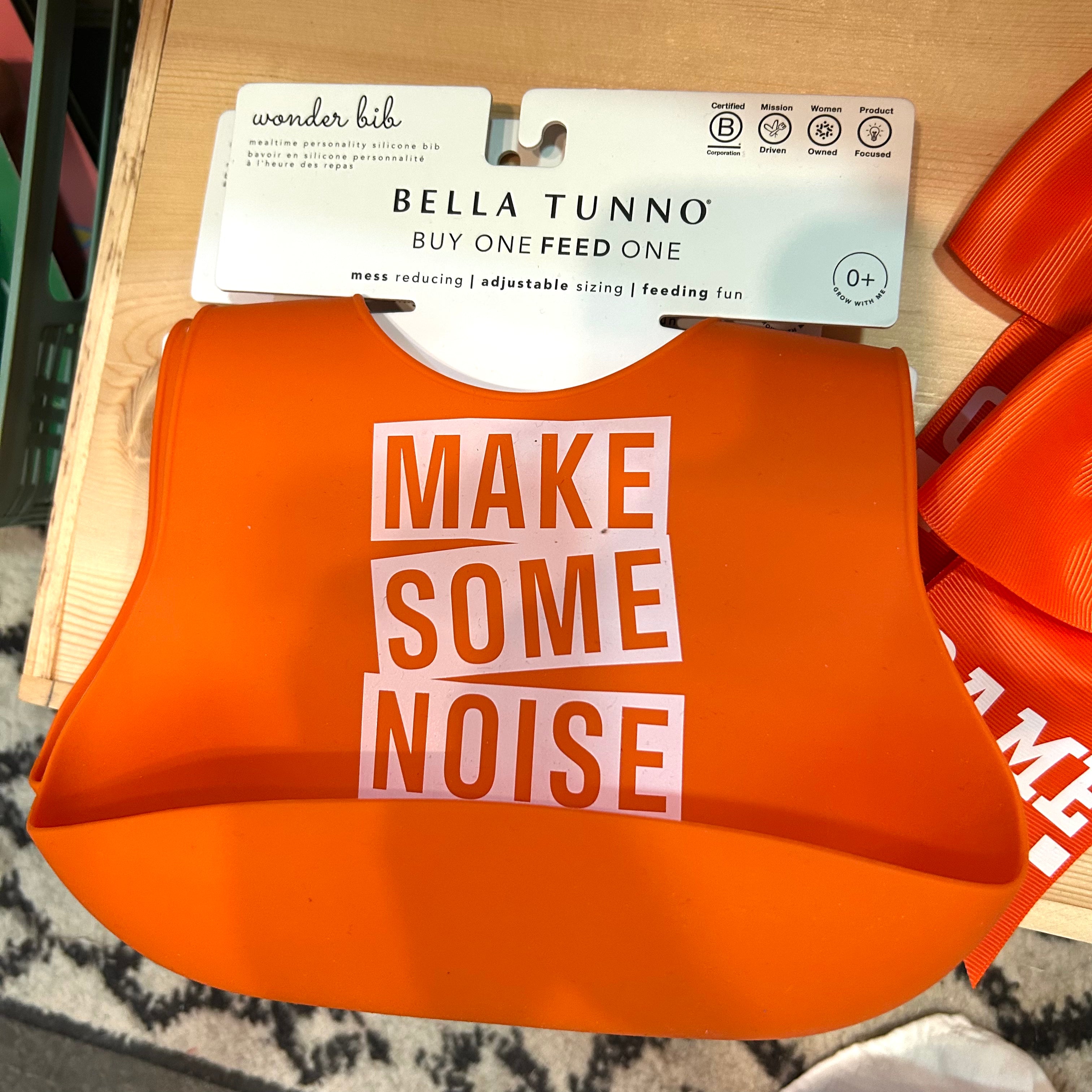 Orange Silicone Bib