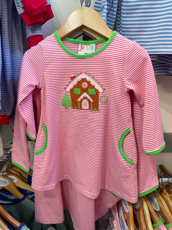 Striped Gingerbread House Childrens Dress