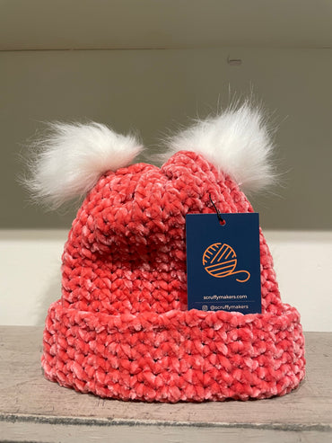 Double Pom Pom Baby Beanie