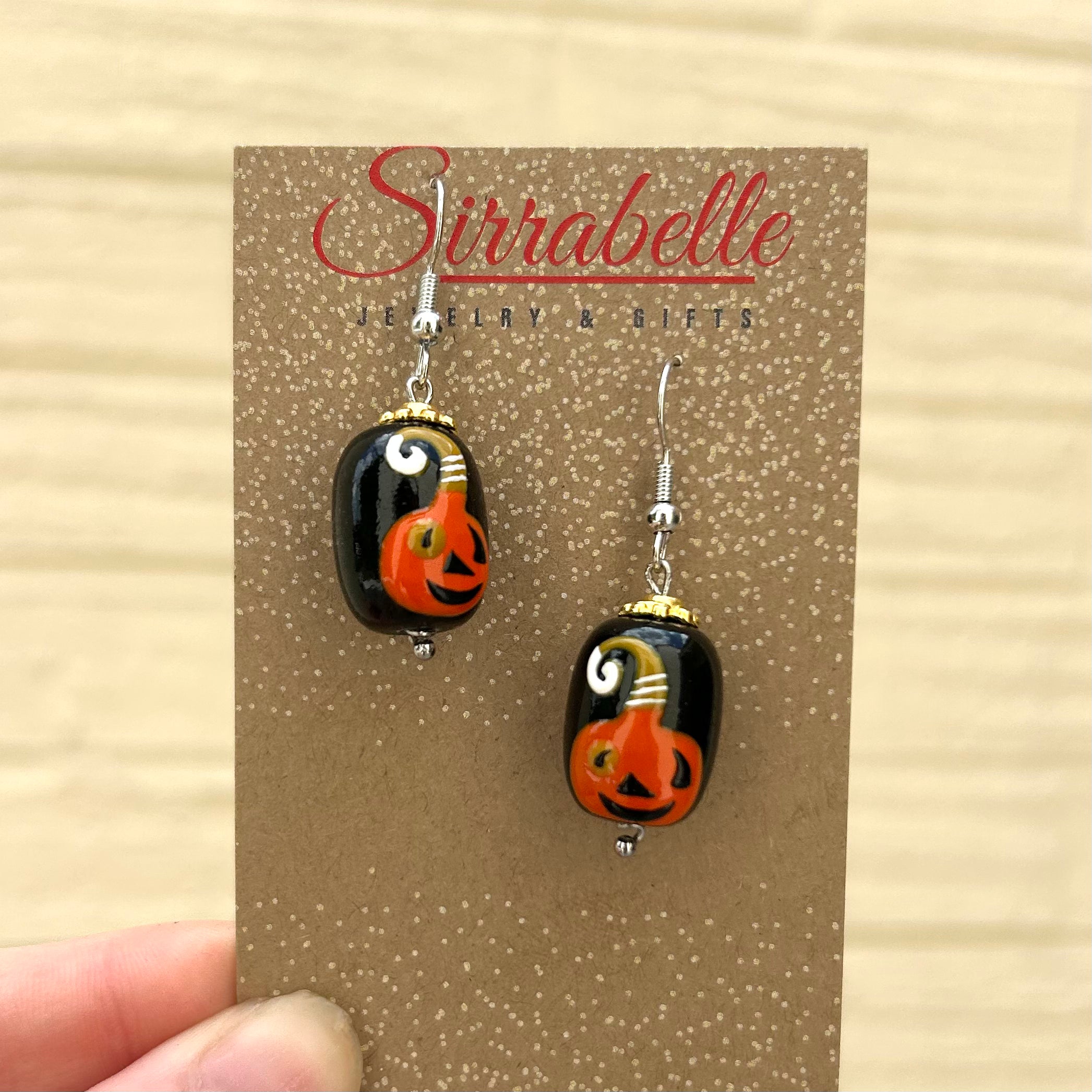 Painted Jack-O’ Lantern Earrings