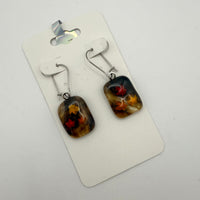 Fall Leaves Glass Necklace and Earring Set