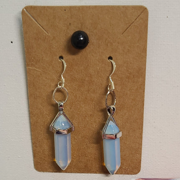 Iridescent Blue Crystal Dangle Earrings