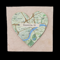 Knoxville Heart Map Wood Block