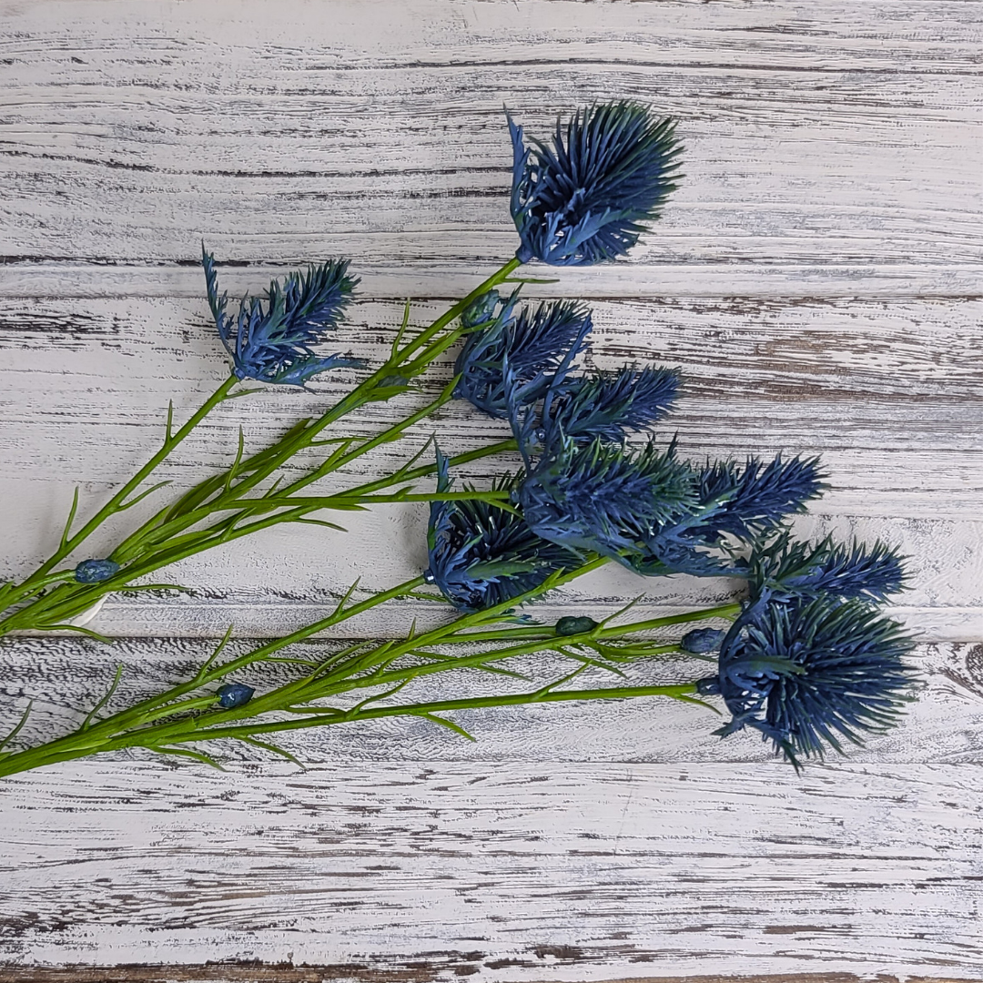 Blue Thistle Floral Pick