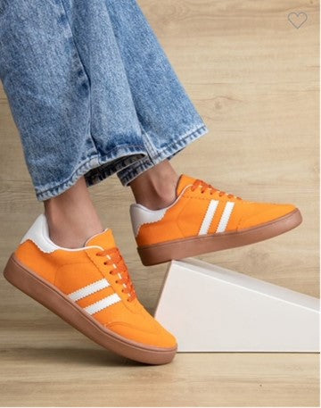 Orange Suede Sneakers