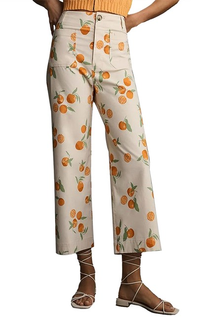 Orange Print Pants