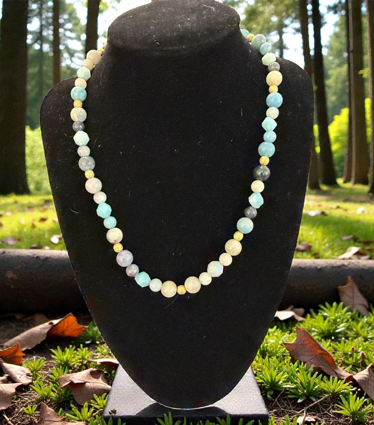 Amblygonite and Amazonite Necklace