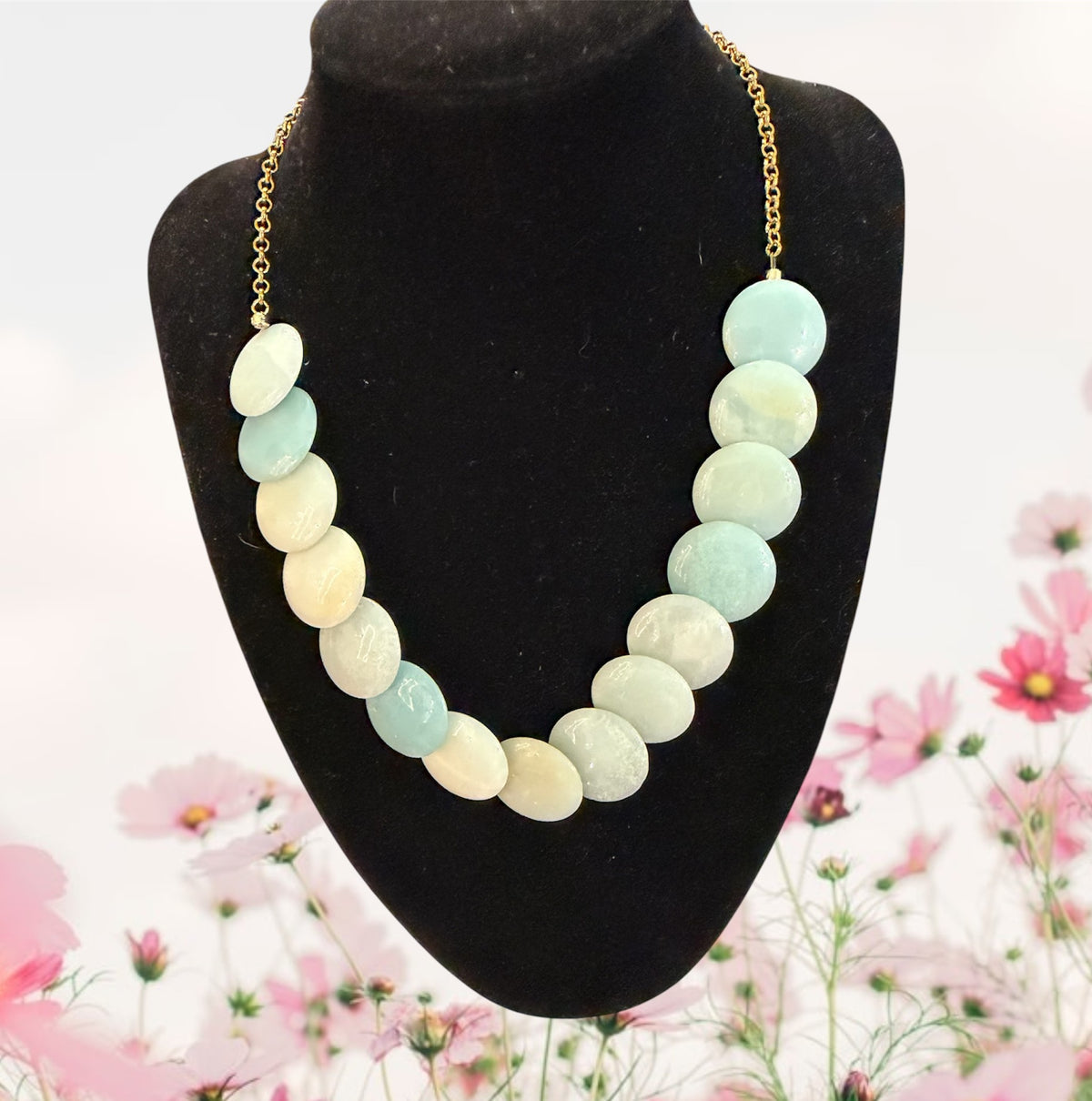 Amazonite Cushionite Bead Necklace