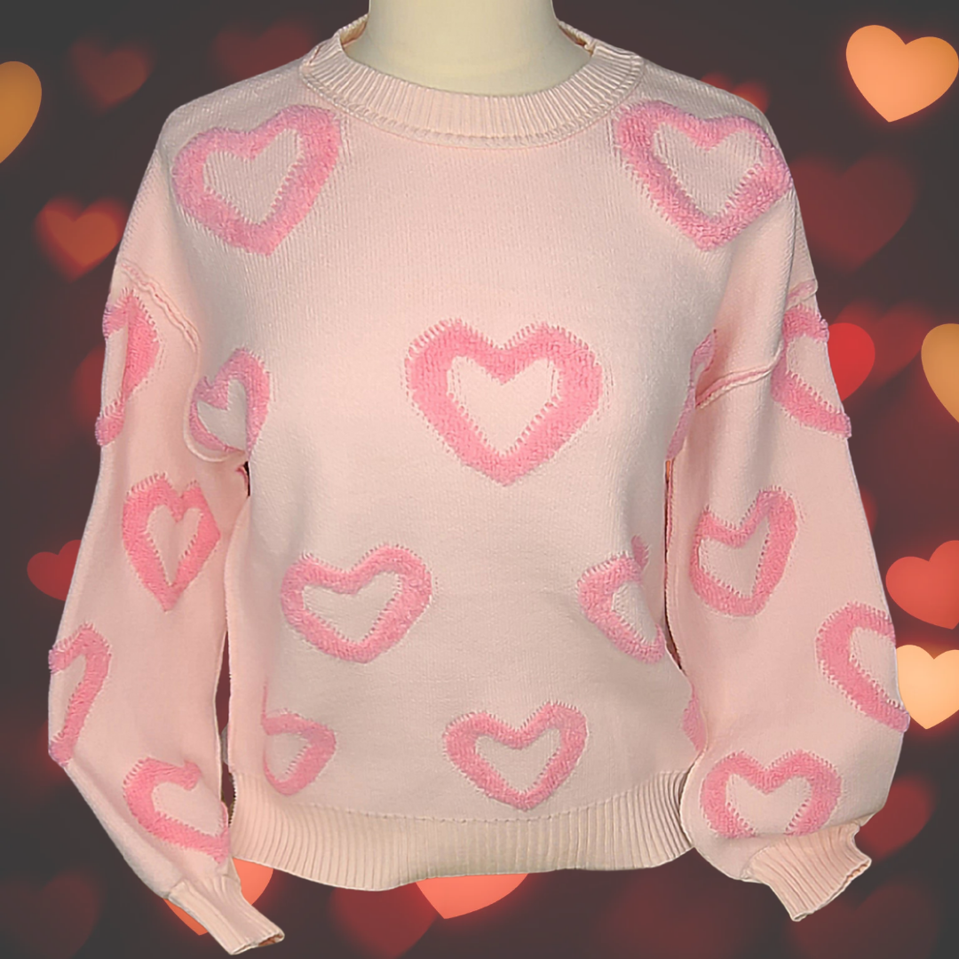 Pink Hearts Sweater