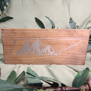 Handcrafted State of TN and Mountains Cast Metal Inlay