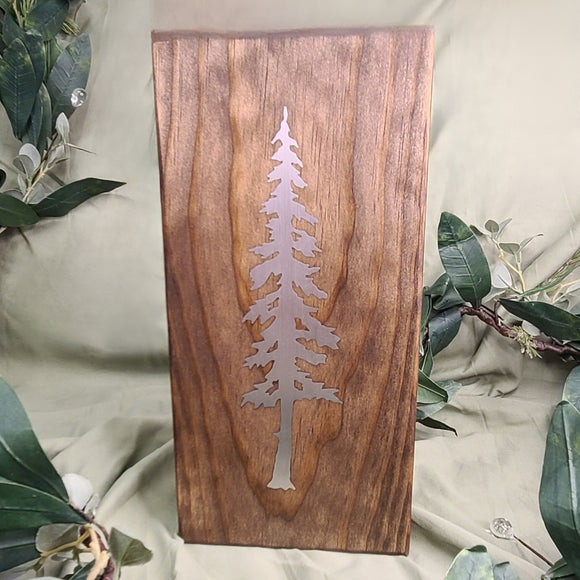 Handcrafted Cedar Tree Cast Metal Inlay