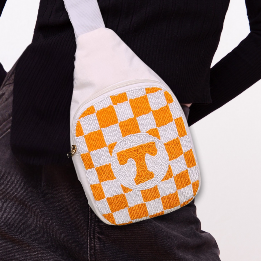 Tennessee Checkered Fanny Crossbody Bag