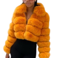 Big Orange Faux Fur Coat