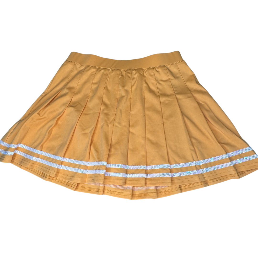 Orange Pleated Skirt