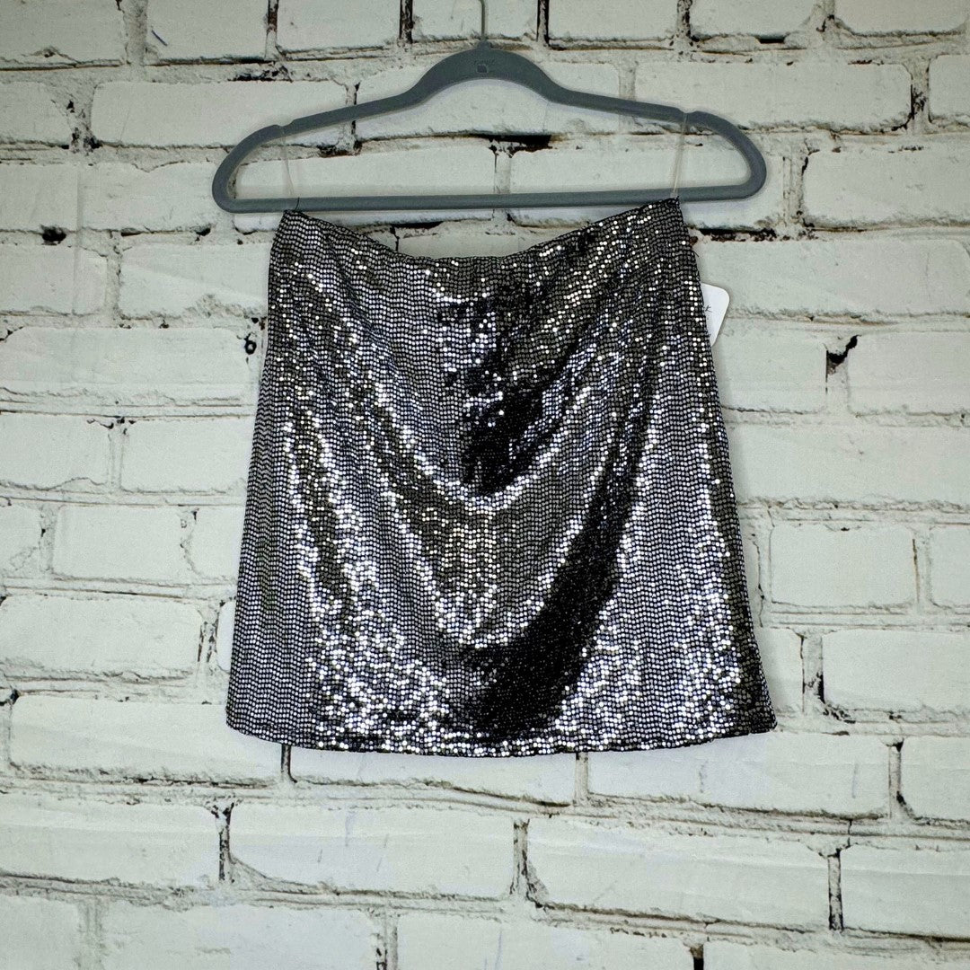 Black Sequin Mini Skirt