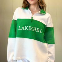 Lakegirl White & Green Quarter Zip