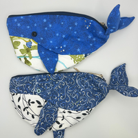 Small Whale Shaped Pencil & Art Bag