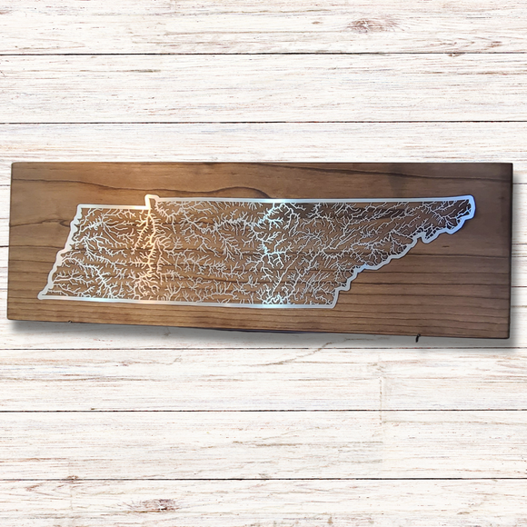 Large Handcrafted Rivers Of TN Wood Art