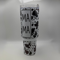 Mama Cow Print Tumbler