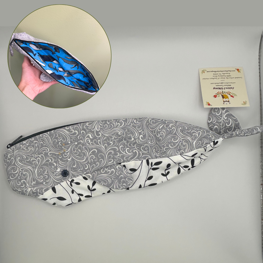 Whale Shaped Pencil & Art Bag