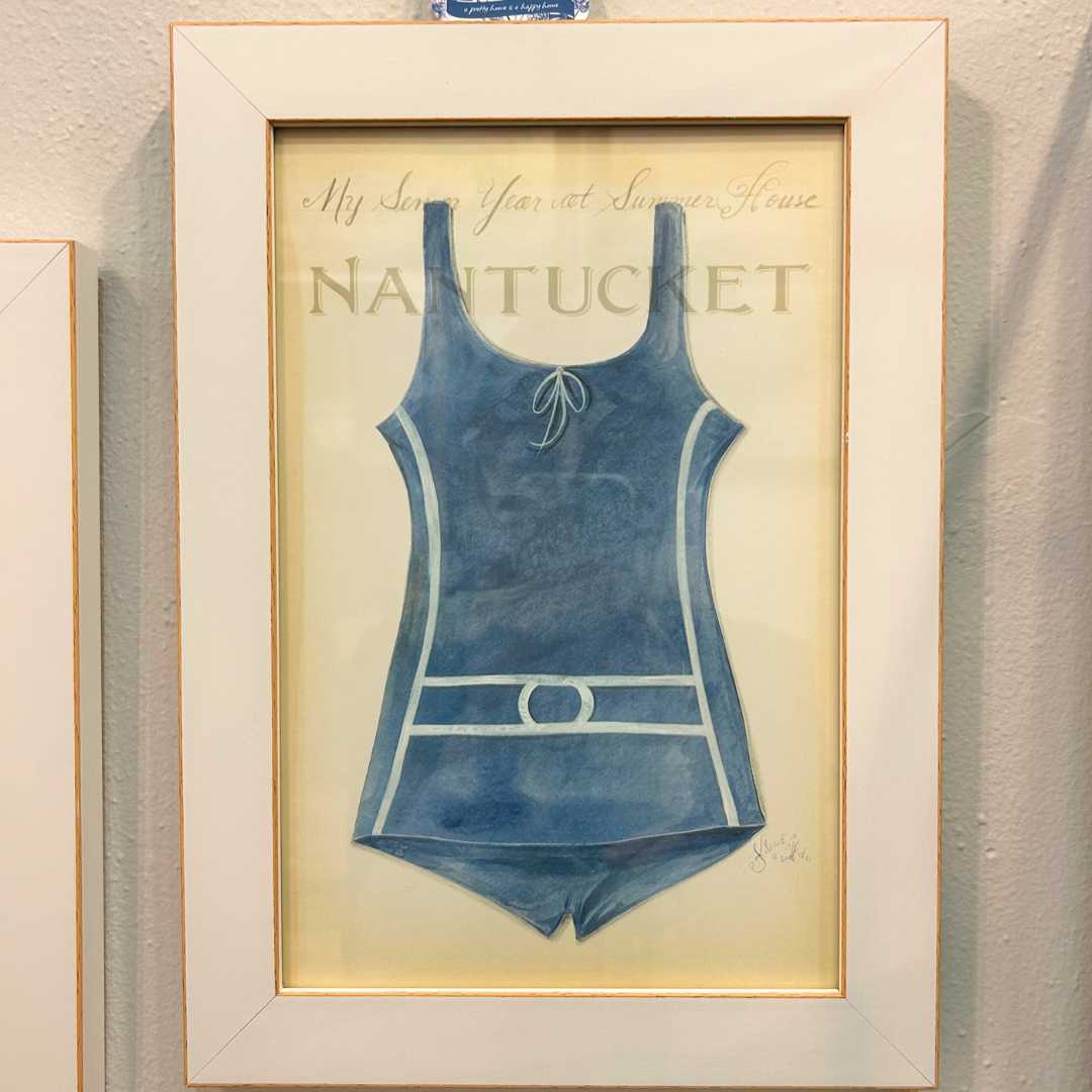 Blue Swimsuit Framed Artwork