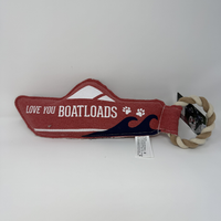 Boat shaped dog toy
