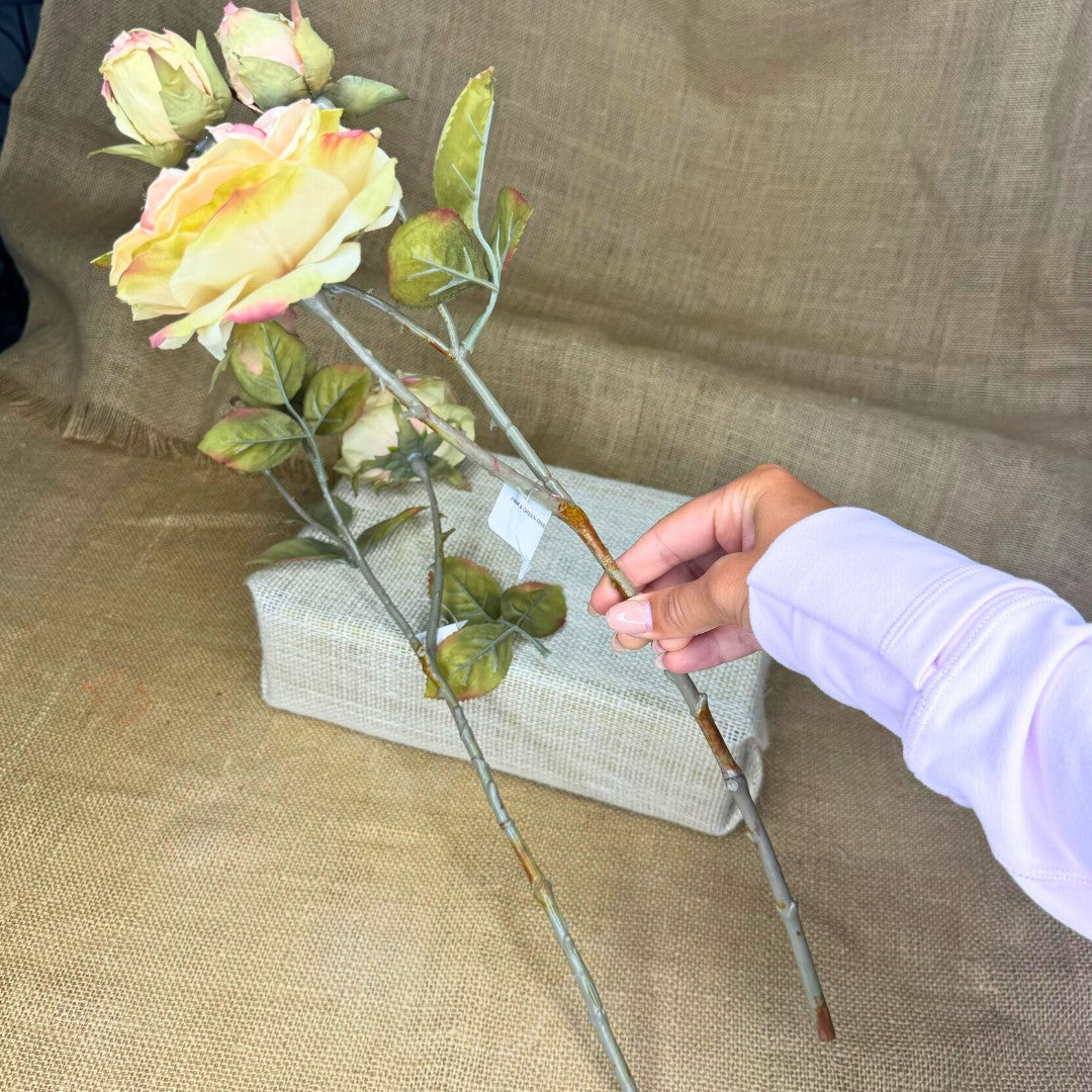 Decorative Pink and Green Dried Rose Bud