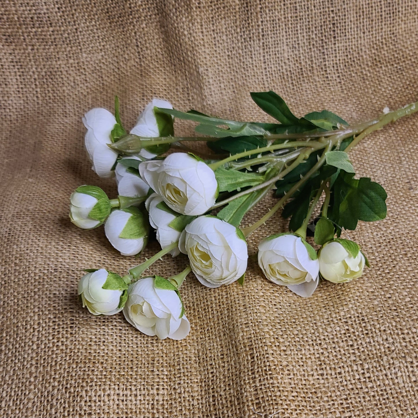 Artificial White Rose Floral Pick